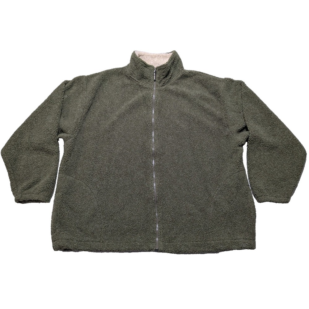 Black Mountain Fleece Full Zip Mock Neck Green Jacket - Men XL Made In USA